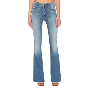 MOTHER Pixie Cruiser Fraye Distressed High Rise Flare Bell Bottom Jeans